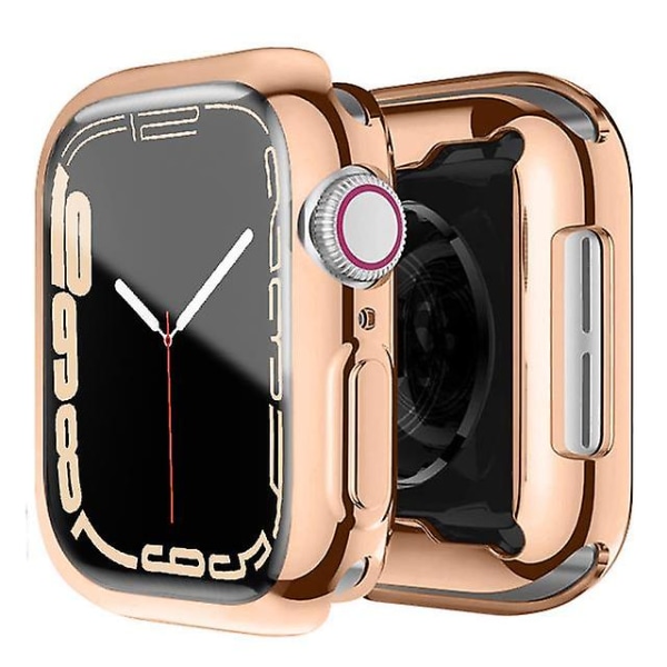 Skærmbeskytter til Apple Watch Case 45 mm 41 mm 44 mm 40 mm 42 mm Tilbehør All-around Tpu Bumper Cover Series 7 8 4 6 Se 5 3 45MM Series 7 8 rose gold