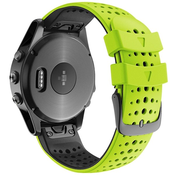 Garmin Fenix 6 -silikoniranneke Lime Green Black