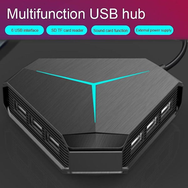 6 portar USB Hub Multi Splitter Expansion Adapter För PC Dator Laptop