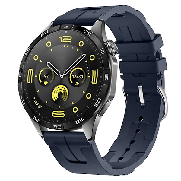 22mm flytande silikonklockarmband vattentätt armband för Huawei Watch Gt 4 / Gt 3 / Gt 2 46mm Dark Blue