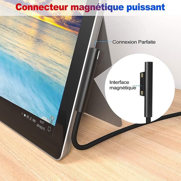 Surface Pro-oplader, 65w 15v 4a Surface-strømadapter til Microsoft Surface Pro 8/pro 7 /pro 6 /pro 5/pro 4