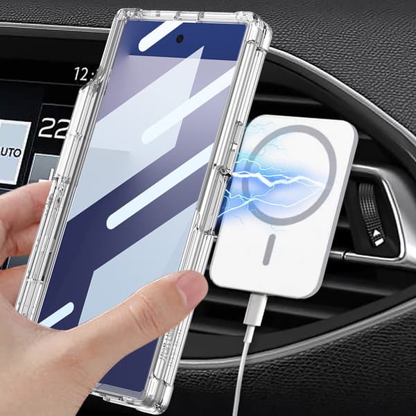 Etui til Samsung Z Fold 7, Airbag Hengsel Støtteben Støtsikkert Sammenleggbart Transparent