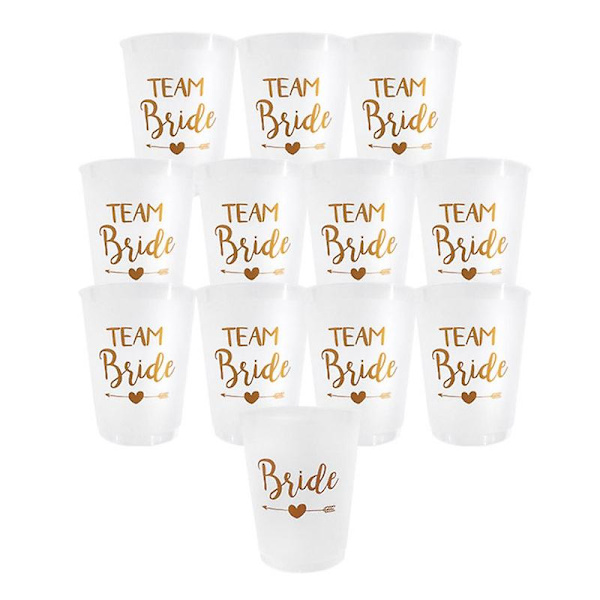 12st Team Bride Plast Cup Möhippor genomskinliga koppar Set