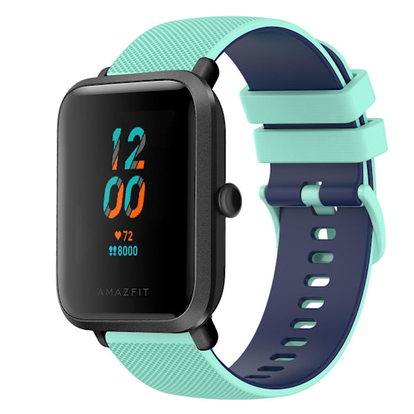 To-farvet silikoneurrem til Amazfit BIP U Teal Blue