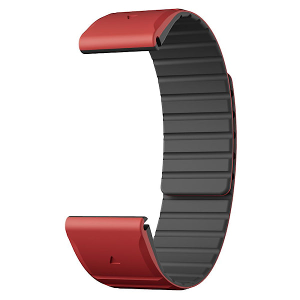 Til Garmin Fenix 5 / 5X / 6X / 7X Urrem 22mm Dual Color Silikone Smart Watch Rem Red  Black