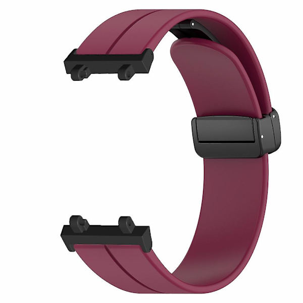 Silikone urrem magnetisk folde spænde håndledsrem til Huami Amazfit T-rex 2 Wine Red
