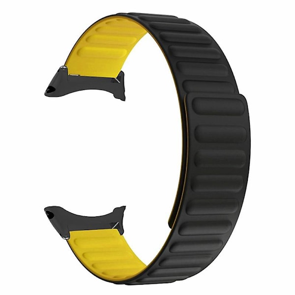 22mm iholle ystävällinen silikoniranneke magneettisella kellonauhalla Suunto Corelle Black Yellow