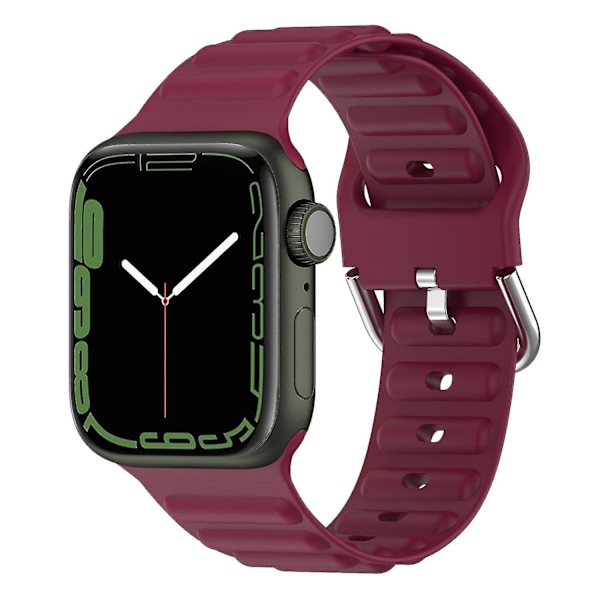 Håndledsremme til Apple Watch Ultra 49mm/SE/SE (2022) 44mm/Series 8/7 45mm/6/5/4 44mm/3/2/1 42mm Wave Wine red, Wine Red F Apple Watch Ultra 49mm