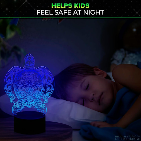 Sjösköldpadda Nattlampa Optisk Illusion Lampor - 3D Hologram Illusion Led Lampa För Sovrum Nattlampa