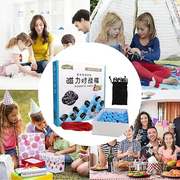 Kannettava shakkilaudan magneettipeli set Set magneettilaudalla Pöytälevyn koulutusstrategiapeli lapsille ja