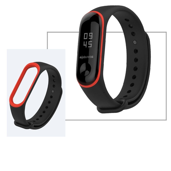 Klokkebånd med silikonarmbånd for Xiaomi Mi Band 3 og 4 Style 3