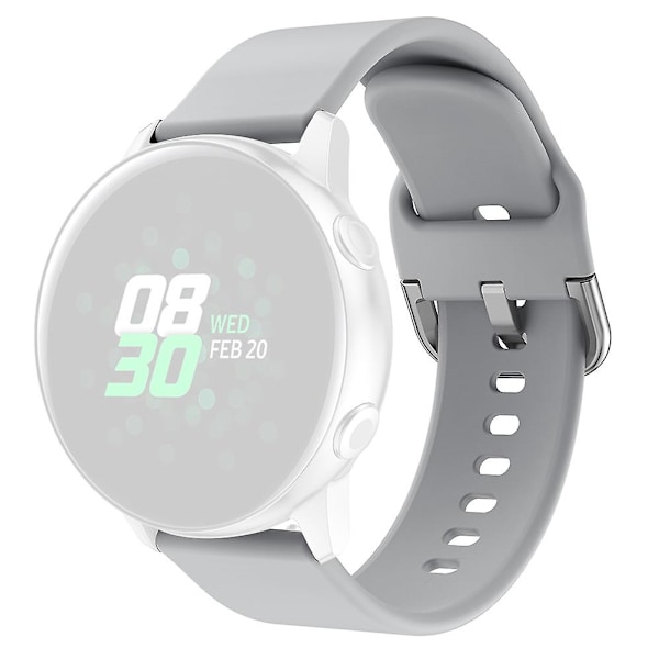 Samsung Galaxy Watch 5 40mm/44mm/Watch 5 Pro 45mm/Watch4 40mm/44mm/Watch4 Classic 42mm -neliön muotoinen solki, silikoniranneke Grey