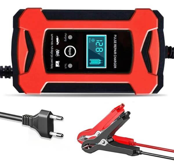 Batterioplader - Digitalt display 12V 6A til bilmotorcykelbatteri