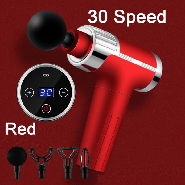 Massager 30 hastigheder, perkussion dyb vævsmuskel vibrerende afslappende (sort) Black