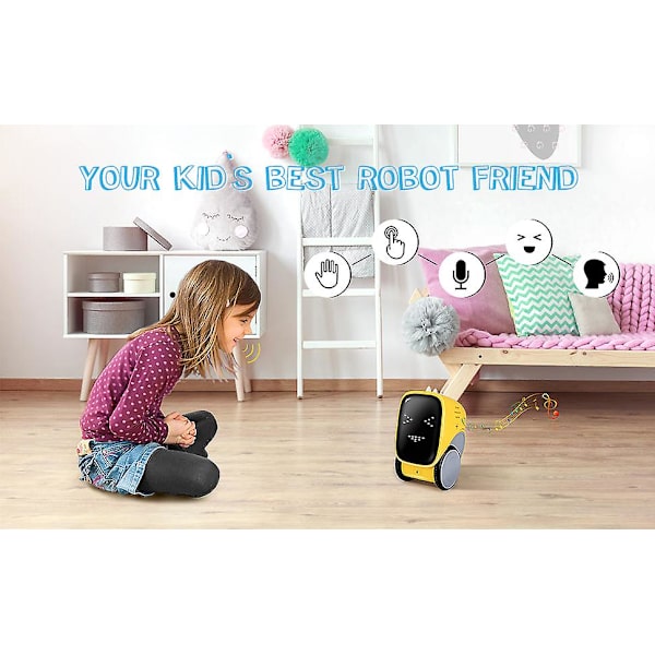 Smart Touch Control Robot Sang Dansende Stemme Gestik Control Robot Legetøj - Gul