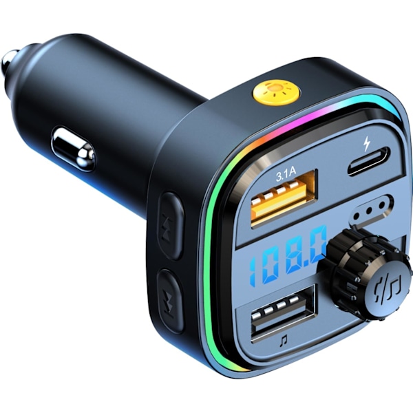 Bluetooth FM-lähetin Auton Paketti Kaksois-USB Auton Latauslaitteella - Langaton Äänensovitin, Handsfree-Puhelut Ja FM-Radio