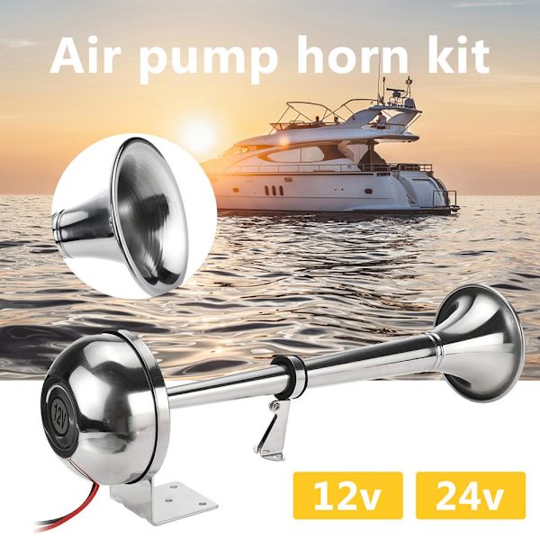328DB Høj Lyd Bil Luftpumpe Horn 12V Enkelt Trompet Kompressor Bocina Til Både Yachter RV Lastbiler Biler Automobiler