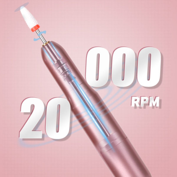 Kynsilakan Poistaja USB Säädettävä Nopeus 20000 Rpm Kannettava Sarja Rose Gold