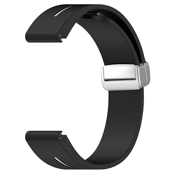 20mm kaksivärinen silikoninen magneettinen hopea solki ranneke Samsung Galaxy Watch 6/6 Classic/5/4 Black White