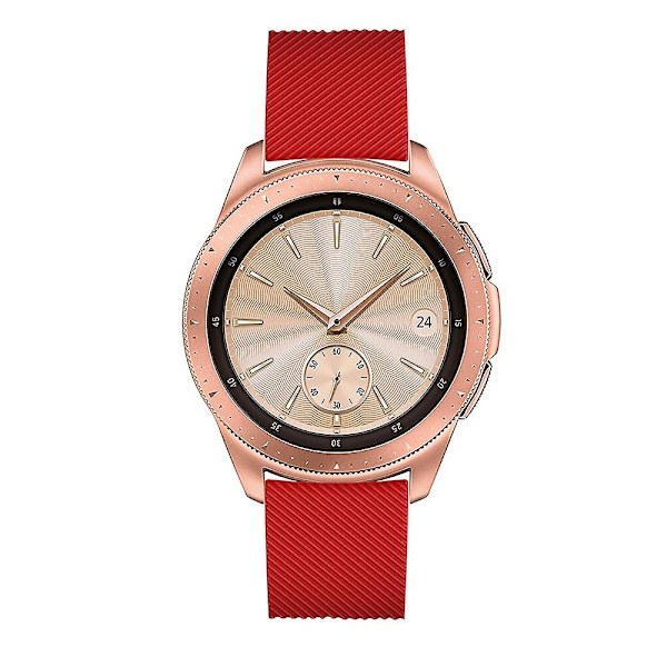 Twill-kuvioitu silikoniranneke Samsung Galaxy Watch 42mm -kellolle Red C Samsung Galaxy Watch 4