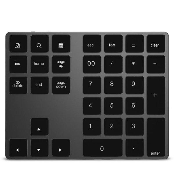 1 trådløst numerisk tastatur 1 usb-opladningskabel 1 brugervejledning (engelsk, japan, tyskland, fransk, spansk, italien) Sort