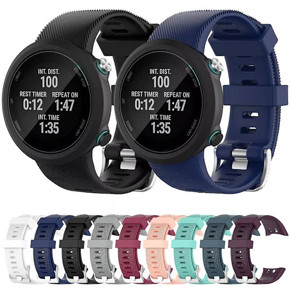 Til Garmin Swim 2 silikoneurrem (mørkeblå) til Garmin Swim 2 Red Wine