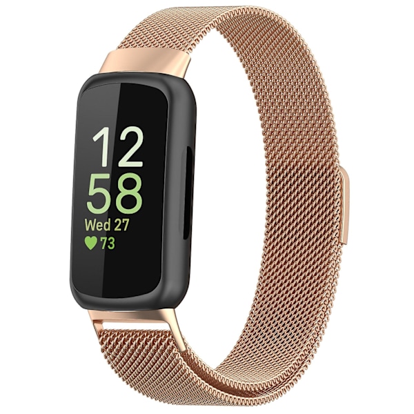 Milanese-ranneke Fitbit Inspire 3 -älykelloon Rose Gold