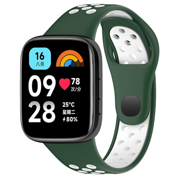 Tvåfärgade klockarmband i silikon med snabbkoppling till Xiaomi Redmi Watch 3 Lite/Watch 3 Active Multicolor H Xiaomi Redmi 3