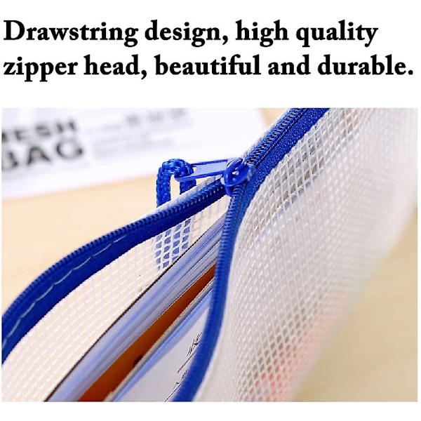 10 st dragkedja filpåsar, blixtlåspåse, pvc dokumentväska Zipper mappar