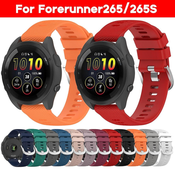 För Forerunner 265/265S Watch Loop Silikonrem-armband Svettsäkert armband Mystery gray 265