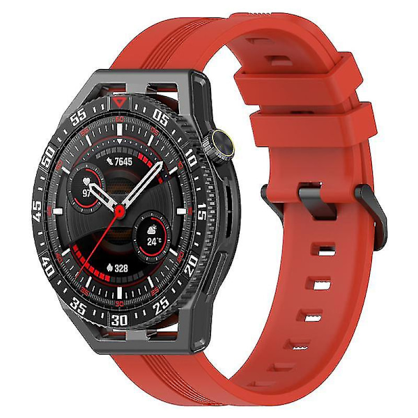 Håndledsremme 20mm Teksturerede Smartwatch-remme til Huawei Watch GT3/Watch GT, Sport Style Udskiftet Håndled Red, Red E Huawei Watch GT3