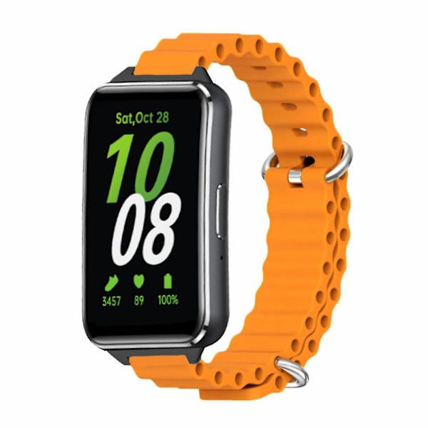 For Samsung Galaxy Fit3 erstatningsrem - Silikonsrem for klokke med fallbeskyttelse Orange