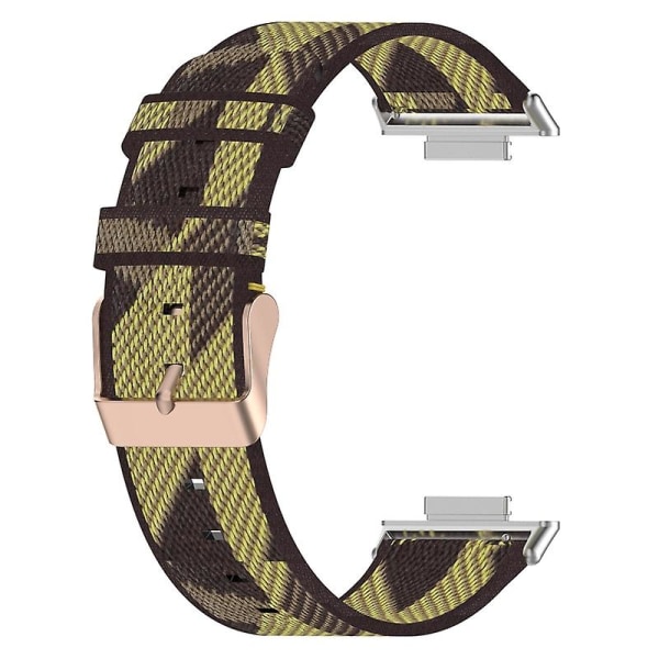 För HuaweiWatch Fit 2 för Smart Watch Nylon Loop Strap Armband Andas handled Yellow stripes