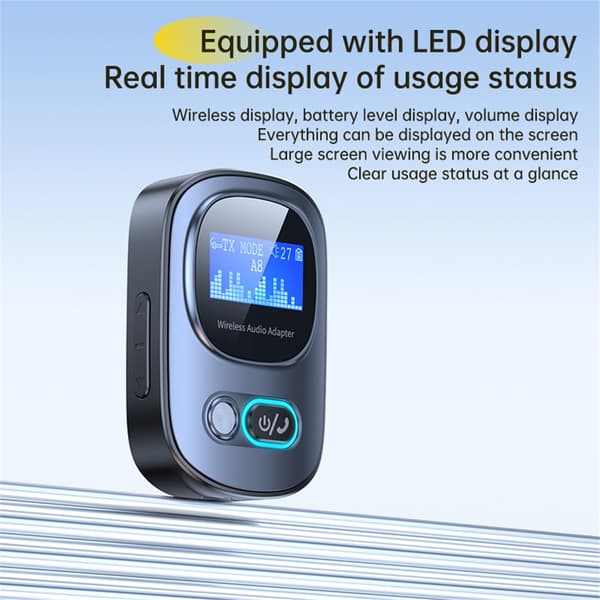 Bluetooth-mottaker T68 LED digitalt display Bluetooth-kompatibel 5.3-sender