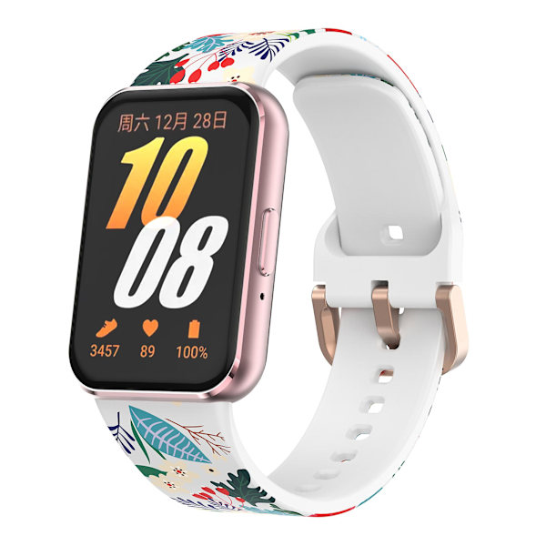 Samsung Galaxy Fit3 -kuviollinen silikoniranneke, vaihdettava ranneke Flowers