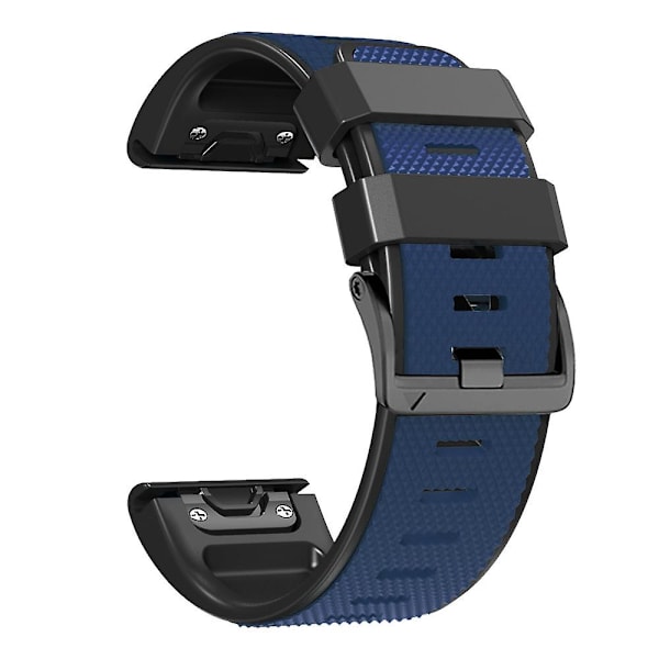 Dual-farge klokkebånd for Garmin Fenix 7 / Forerunner 965 / 955 / 945 / 935, diamanttekstur silikon erstatningsstropp Dark Blue Black