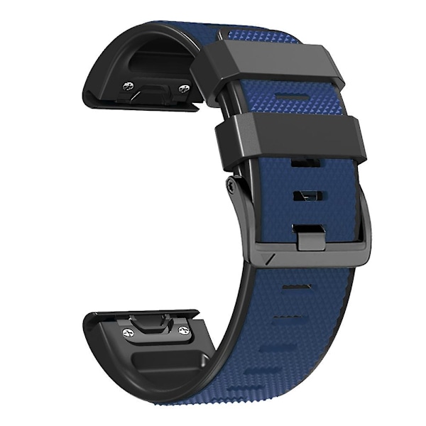 Dual-farvet urrem til Garmin Fenix 7 / Forerunner 965 / 955 / 945 / 935, diamanttekstureret silikone-erstatningsrem Dark Blue Black