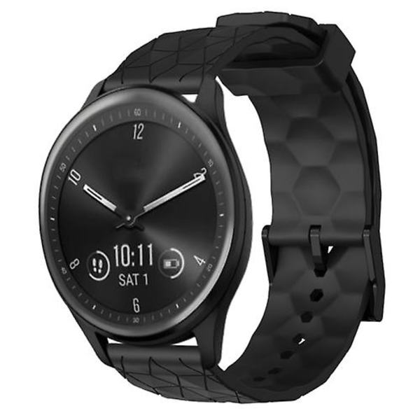 Garmin Vivomove Sport 20 mm jalkapallokuvioitu yksivärinen watch RGK Black