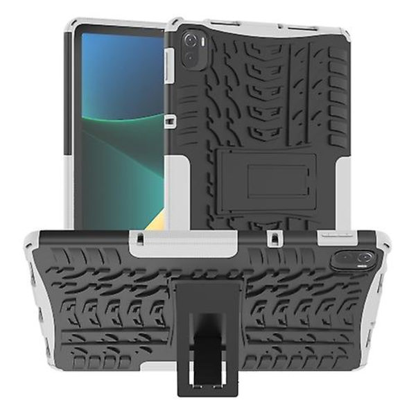 Tire Texture Tpu + Pc Stötsäkert case med hållare för Xiaomi Pad 5/5 Pro White