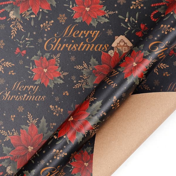 Presentpapper - 4 ark jul för vinterhelgen jul, 27,6 * 19,7 tum (15)