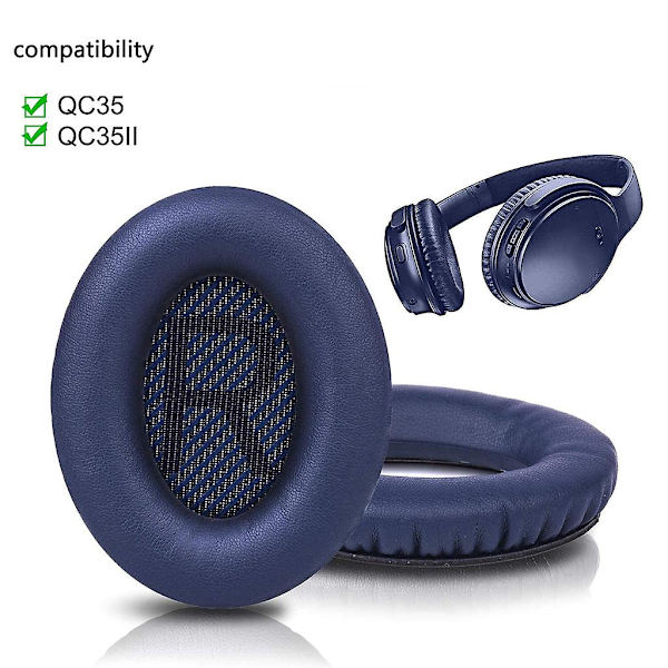 Korkea laatu Vaihdettava Korvatyynyt Pehmeä Sieni Pehmuste Bo-se Qc35 Kuulokkeet Navy Blue