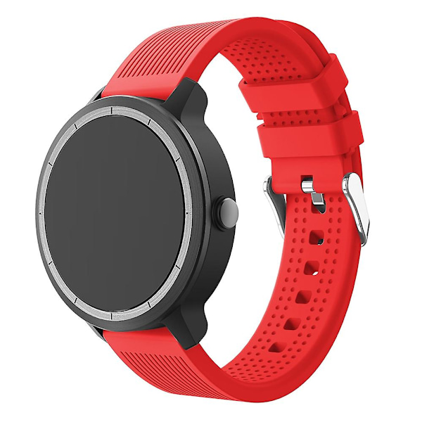 20mm Striper Tekstur Silikon Rem for Garmin Vivoactive 3 Justerbar Remstropp Red E Garmin Vivoactive 3