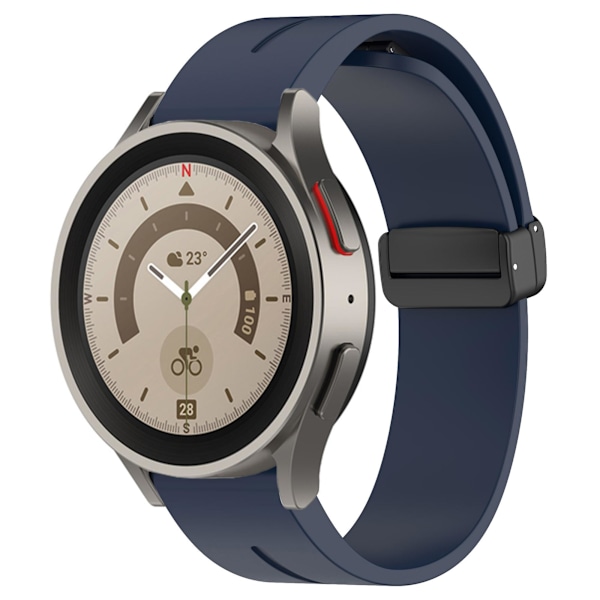 20 mm magnetiskt silikonband för Samsung Galaxy Watch 6/6 Classic/5/4/huawei Watch Gt 3 42 mm, klockarmband svart spänne Navy Blue