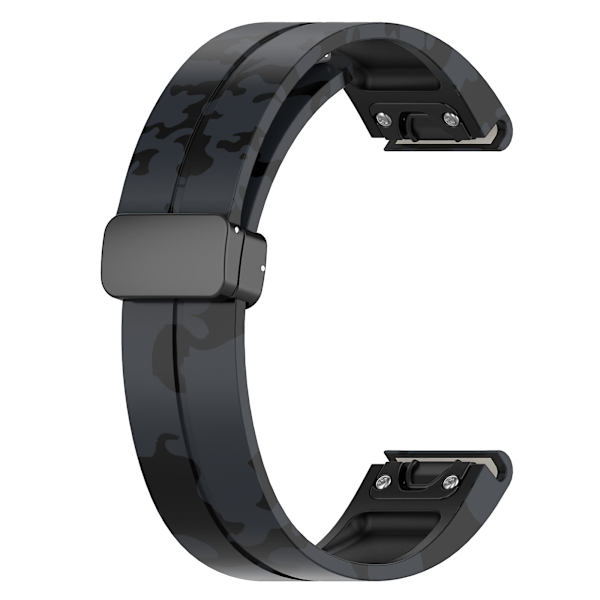 Svart spänne 22mm kamouflage handledsrem armband för Garmin Fenix 7/ Forerunner 965/955/945/935 Camo Grey