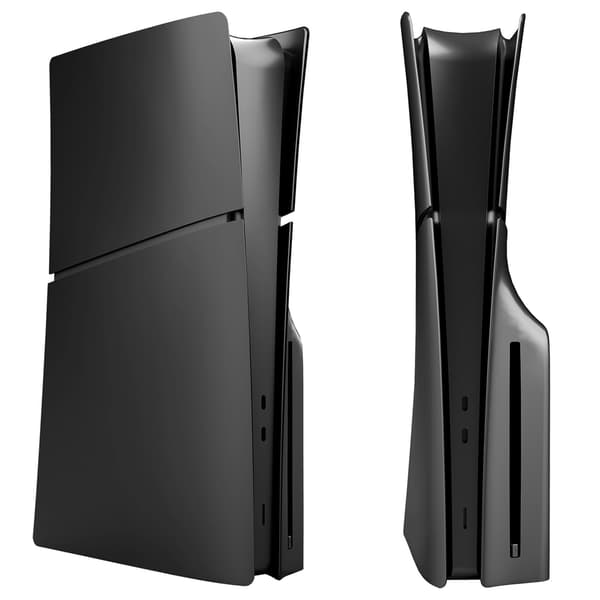 Deksel til PS5 Slim CD-stasjonversjon, matte sideplater erstatningstilbehør (kompatibel, svart)