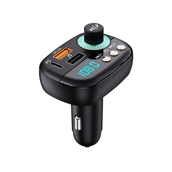 Bluetooth 5.1 Auton FM-lähetin Mp3-soitin Handsfree Autosarja Langaton Radio Audio Adapteri PD Pikalataus 20W