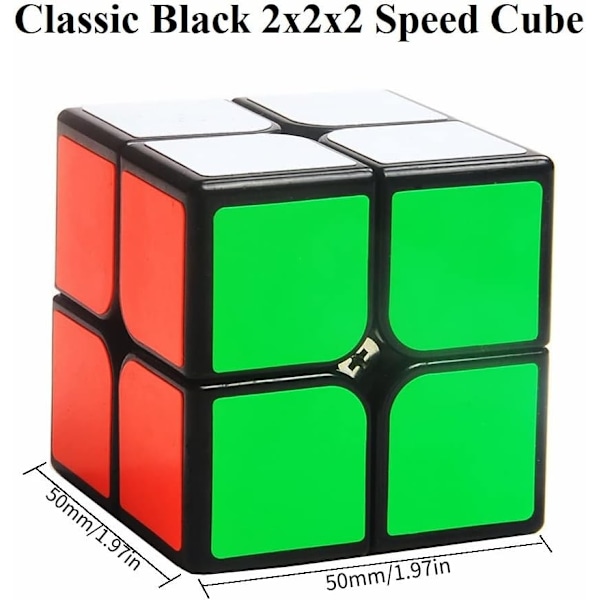 2x2 Speed Cube, 2x2 Cube Puslespill Svart
