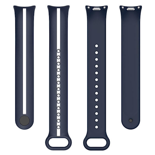 Myk silikon klokkestropp for Xiaomi Smart Band 8 tofarget justerbar håndleddsstropp med spenne Blue  White