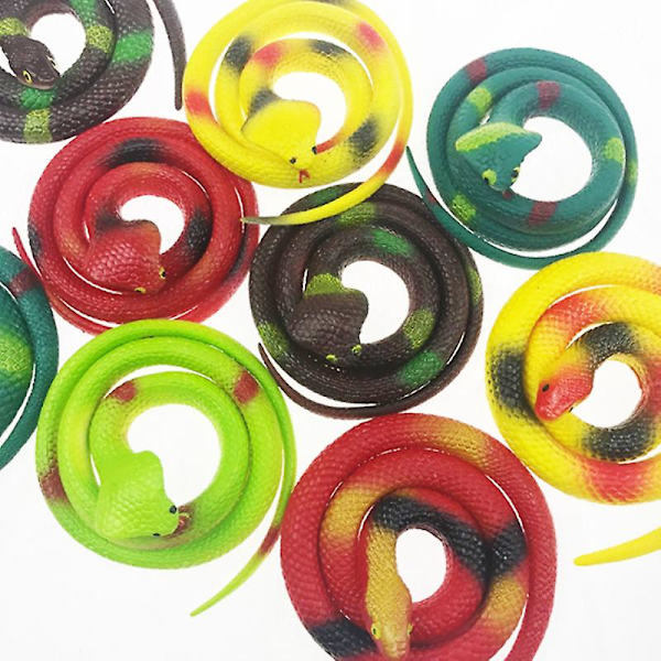 Ympäristöystävällinen kumi käärme kepponen lelu pehmeä liima fake käärme Halloween kepponen lelu käärme Green