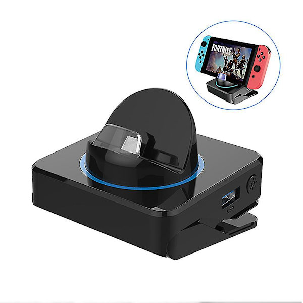 Video Bärbar TV-omvandlare Laddarbas 5 i 1 multifunktionell HDMI-kompatibel laddningsdocka kompatibel med switch